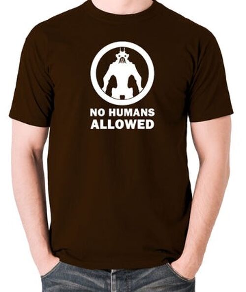 District 9 Inspired T Shirt - No Humans Allowed chocolate