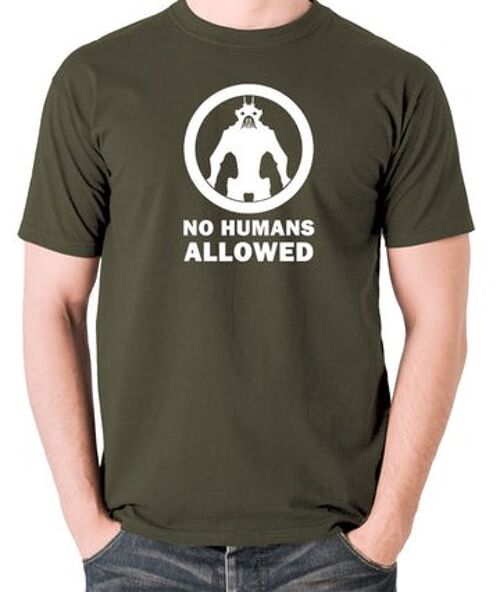 District 9 Inspired T Shirt - No Humans Allowed olive