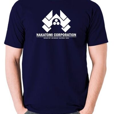 Camiseta inspirada en Die Hard - Nakatomi Corporation Century City Los Ángeles California 90213 azul marino
