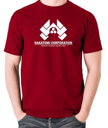 T-shirt inspiré de Die Hard - Nakatomi Corporation Century City Los Angeles Californie 90213 rouge brique