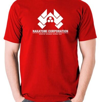 Stirb langsam inspiriertes T-Shirt - Nakatomi Corporation Century City Los Angeles California 90213 rot