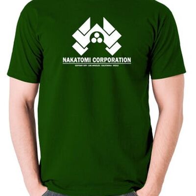 Maglietta ispirata a Die Hard - Nakatomi Corporation Century City Los Angeles California 90213 verde