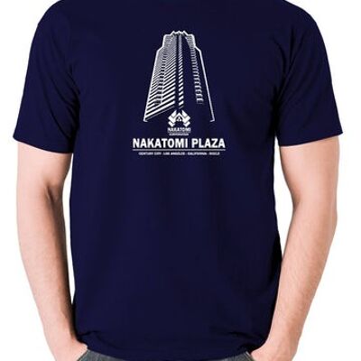 Die Hard Inspired T Shirt - Nakatomi Plaza Century City Los Angeles California 90213 navy