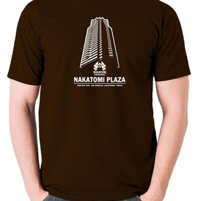 Camiseta inspirada en Die Hard - Nakatomi Plaza Century City Los Ángeles California 90213 chocolate