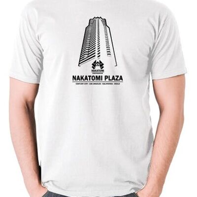 Stirb langsam inspiriertes T-Shirt - Nakatomi Plaza Century City Los Angeles California 90213 weiß
