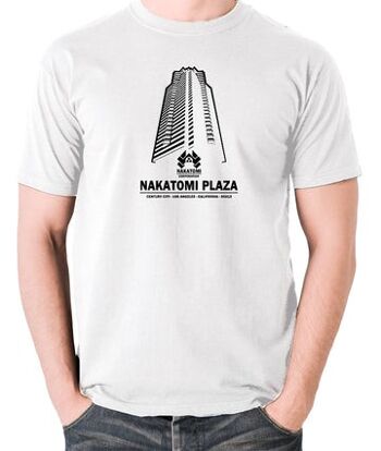 T-shirt inspiré de Die Hard - Nakatomi Plaza Century City Los Angeles Californie 90213 blanc