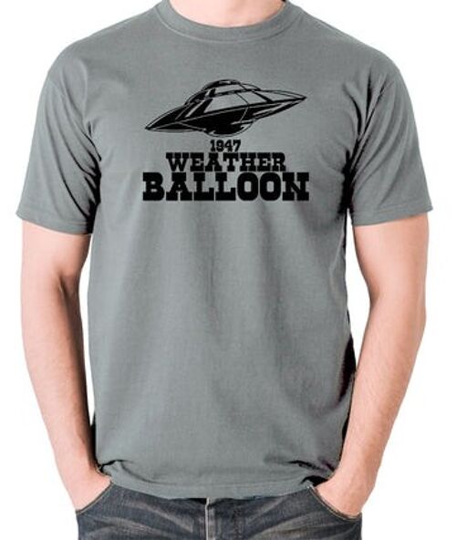 UFO T Shirt - 1947 Weather Balloon grey