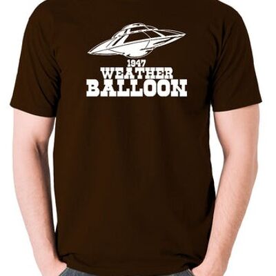 UFO T Shirt - 1947 Weather Balloon chocolate
