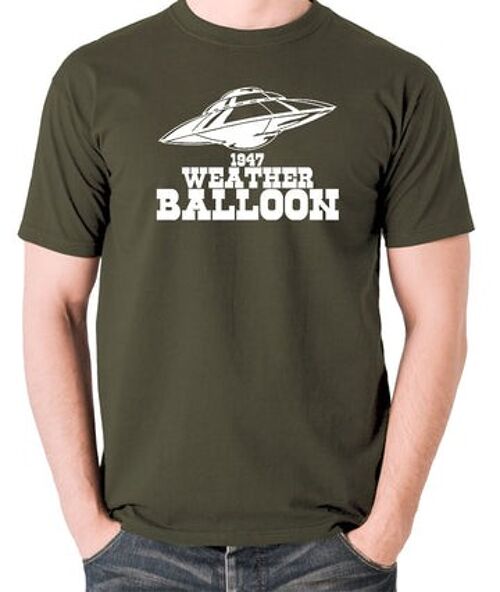UFO T Shirt - 1947 Weather Balloon olive