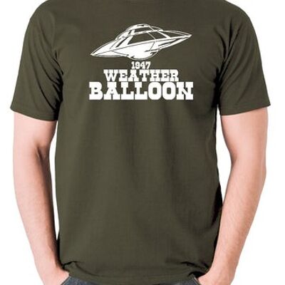 UFO T Shirt - 1947 Weather Balloon olive