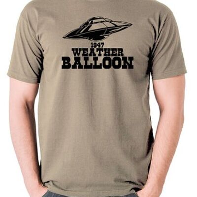 UFO T Shirt - 1947 Weather Balloon khaki