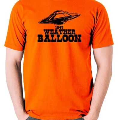 UFO T Shirt - 1947 Weather Balloon orange