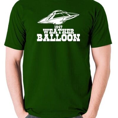 UFO T Shirt - 1947 Wetterballon grün