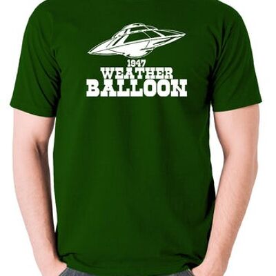 UFO T Shirt - 1947 Weather Balloon green