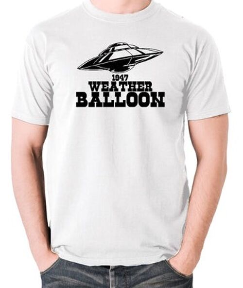 UFO T Shirt - 1947 Weather Balloon white