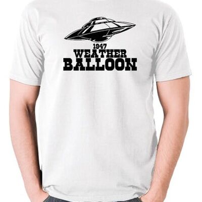Maglietta UFO - 1947 Weather Balloon bianco