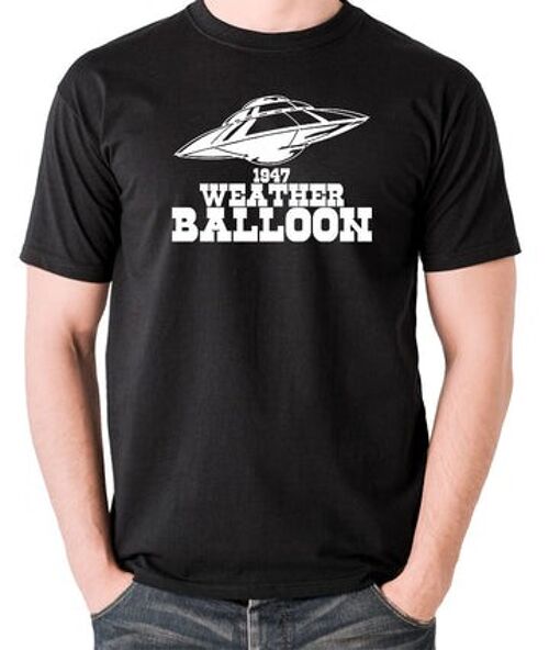 UFO T Shirt - 1947 Weather Balloon black