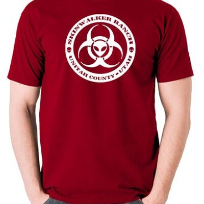 Camiseta OVNI - Skinwalker Ranch Redondo rojo ladrillo