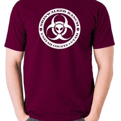 UFO T Shirt - Skinwalker Ranch Round burgundy