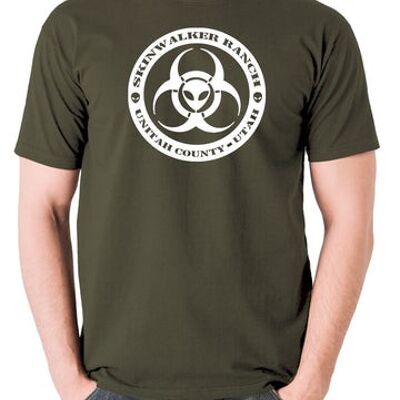 UFO T-Shirt - Skinwalker Ranch Rundes oliv