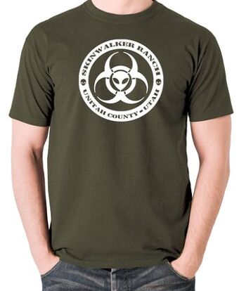 T-shirt UFO - Skinwalker Ranch Round olive