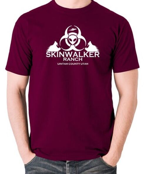 UFO T Shirt - Skinwalker Ranch burgundy