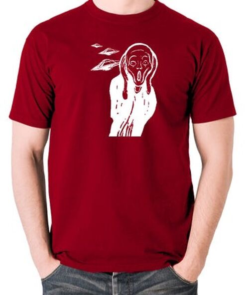 UFO T Shirt - Scream brick red