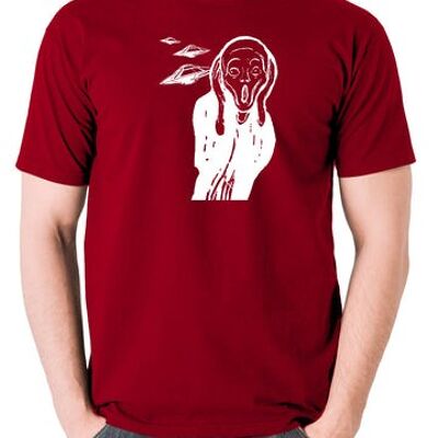 UFO T Shirt - Scream brick red