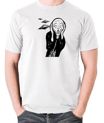 T-shirt OVNI - Scream blanc