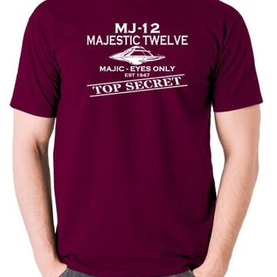 UFO-T-Shirt - Majestic 12 Burgunder
