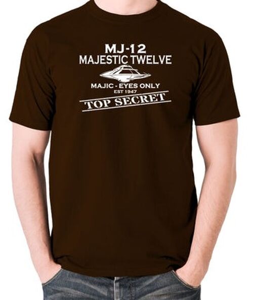 UFO T Shirt - Majestic 12 chocolate
