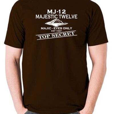 UFO T Shirt - Majestic 12 chocolate