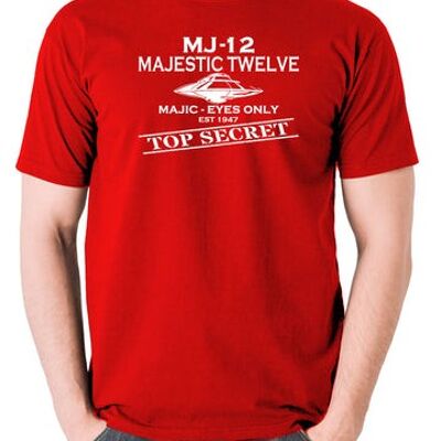 UFO T Shirt - Majestic 12 red