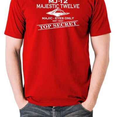 UFO T Shirt - Majestic 12 red