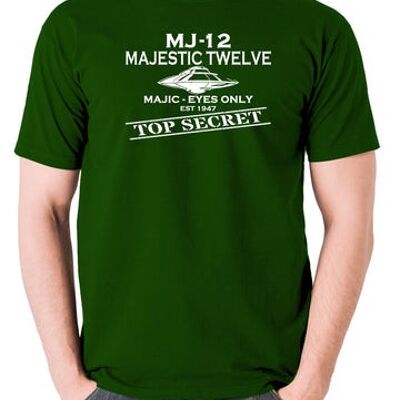 Camiseta OVNI - Majestic 12 verde