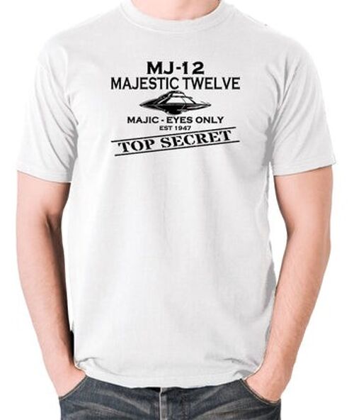 UFO T Shirt - Majestic 12 white