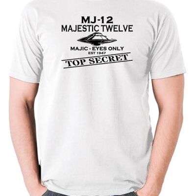 UFO-T-Shirt - Majestic 12 weiß