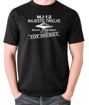 T Shirt UFO - Majestic 12 noir