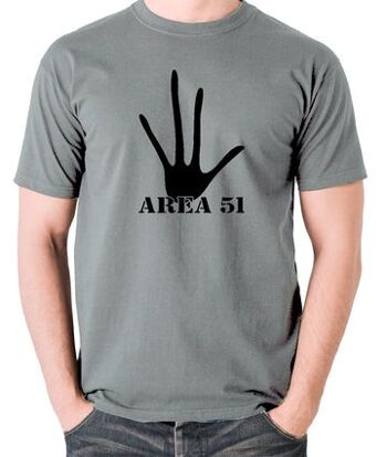 T Shirt OVNI - Zone 51 gris