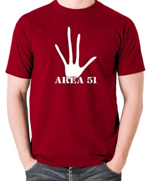 UFO T Shirt - Area 51 brick red
