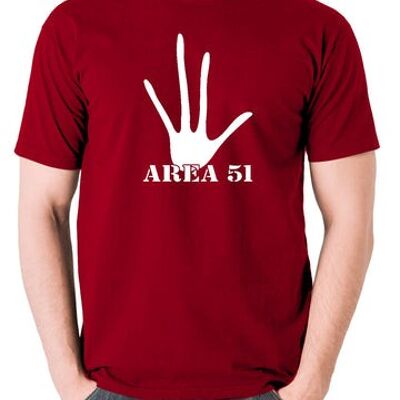 Camiseta OVNI - Área 51 rojo ladrillo