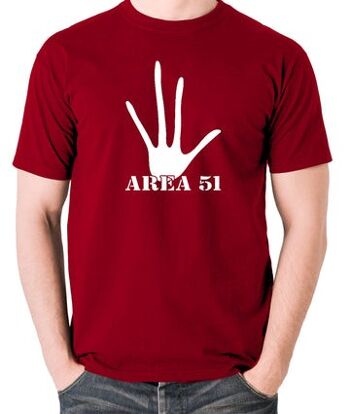 T Shirt UFO - Area 51 rouge brique