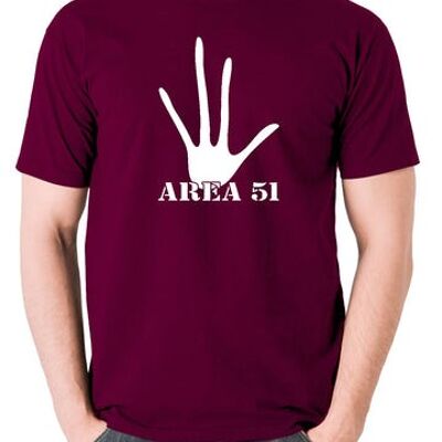 T Shirt UFO - Area 51 bordeaux