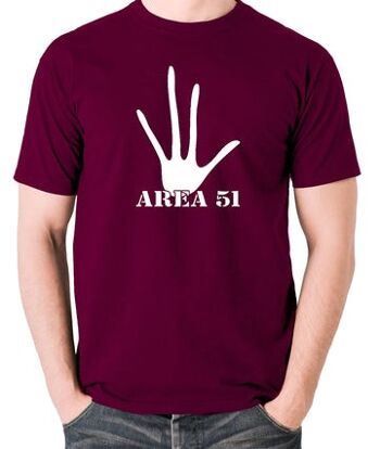 T Shirt UFO - Area 51 bordeaux