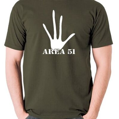 Camiseta OVNI - Área 51 verde oliva