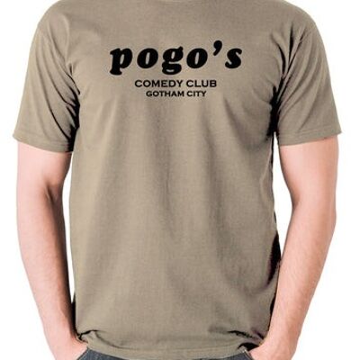 Joker Inspired T Shirt - Pogo's Comedy Club Gotham City  khaki