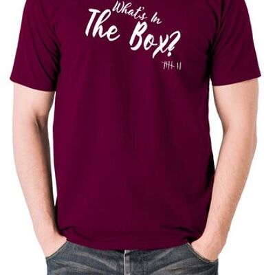 Seven Inspired T Shirt - What's In The Box? burgundy