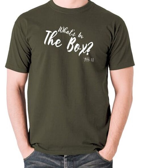 Seven Inspired T Shirt - What's In The Box? olive