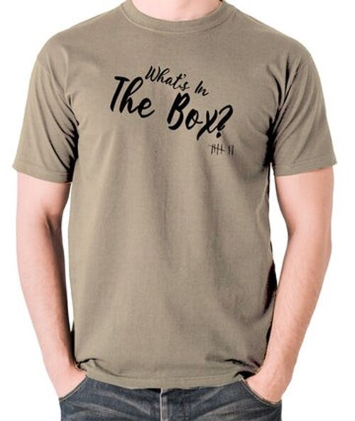 Seven Inspired T Shirt - What's In The Box? khaki