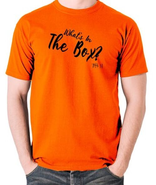 Seven Inspired T Shirt - What's In The Box? orange
